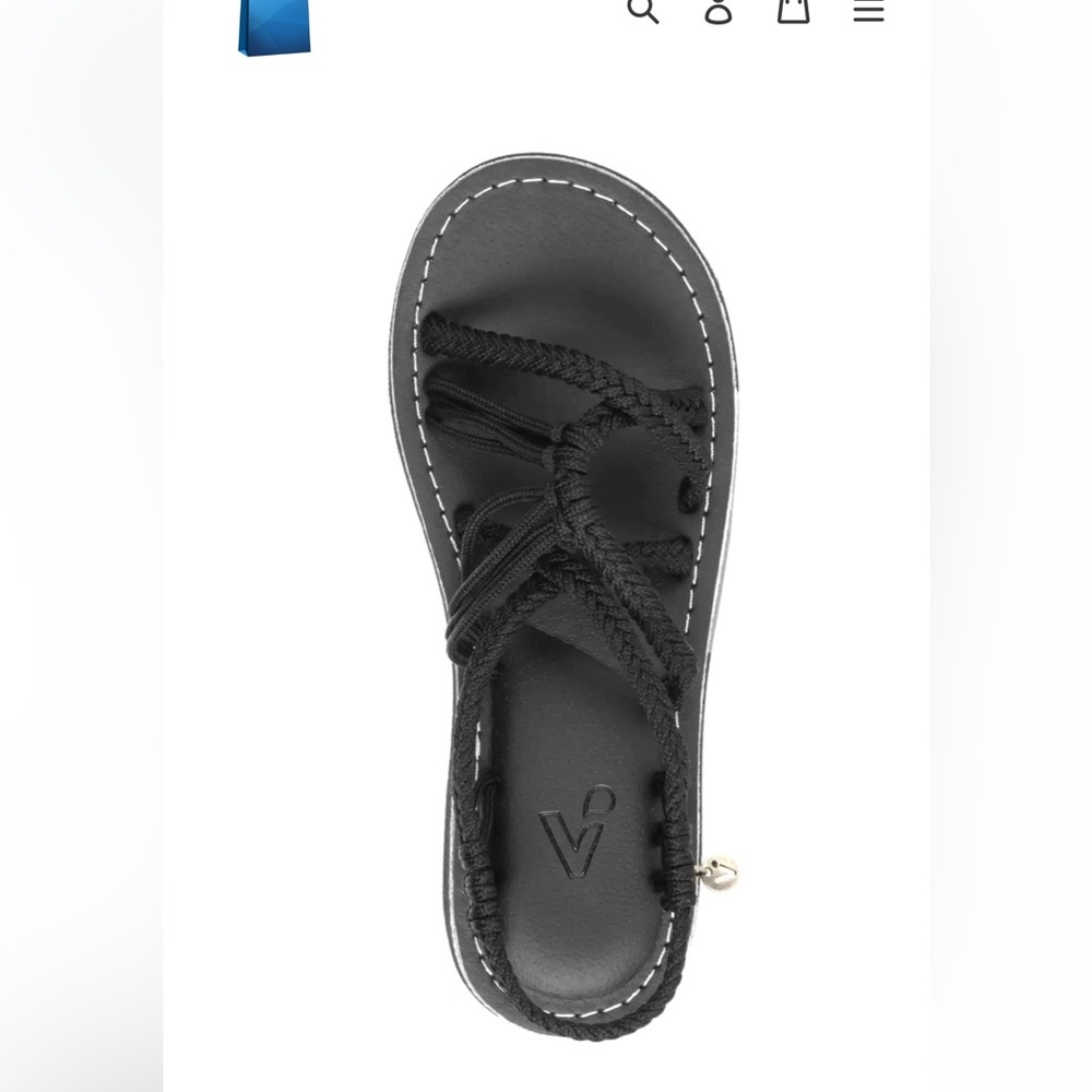 Vines Islandwear 8 Strappy Slip-On Sandals Black Midnight X NWT